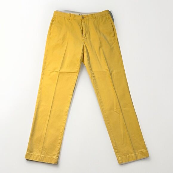 J Crew Chino  Mens 32x32 Yellow Classic Fit Pants Preppy Nautical Cotton - Picture 1 of 12